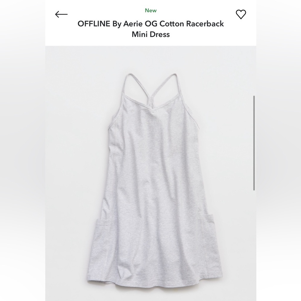 Aerie Light Gray Cotton Racerback Dress- NWT****